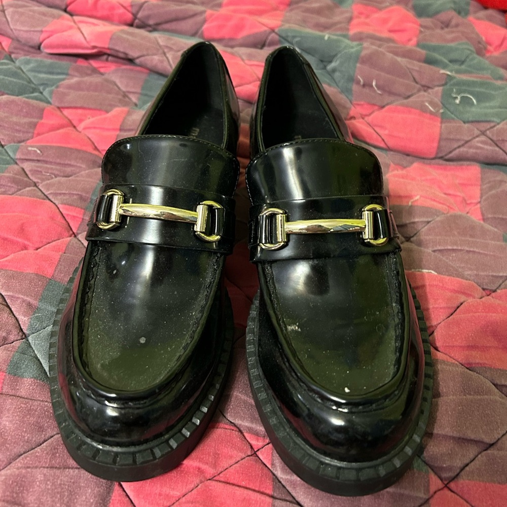 Madden Girl Size 8.5 Sleek Black Loafers Dark Academia Gothic Cosplay